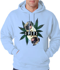 Pugs and Drugs Pot Leaf Adult Hoodie