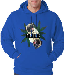 Pugs and Drugs Pot Leaf Adult Hoodie