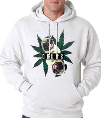 Pugs and Drugs Pot Leaf Adult Hoodie