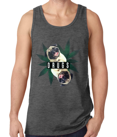 Pugs and Drugs Pot Leaf Tank Top