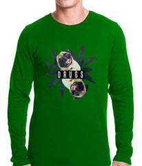 Pugs and Drugs Pot Leaf Thermal Shirt