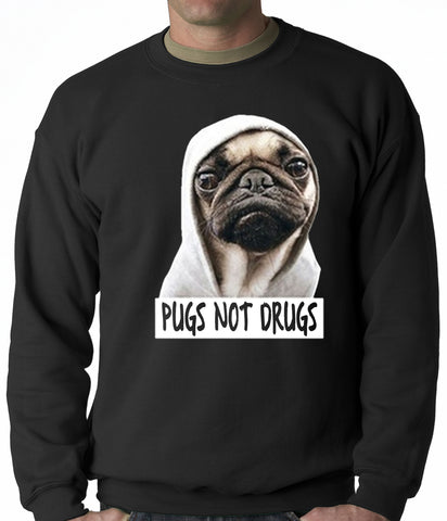 Pugs Not Drugs Crewneck Sweatshirt