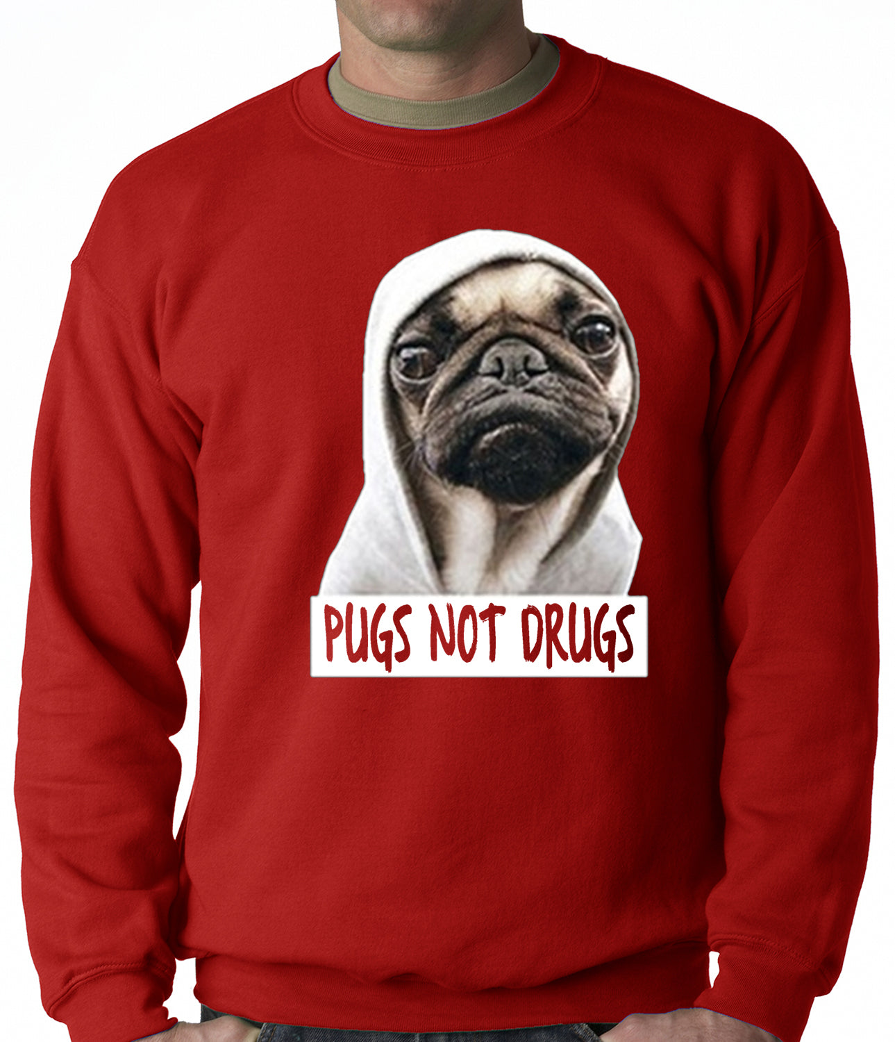 Pugs Not Drugs Crewneck Sweatshirt
