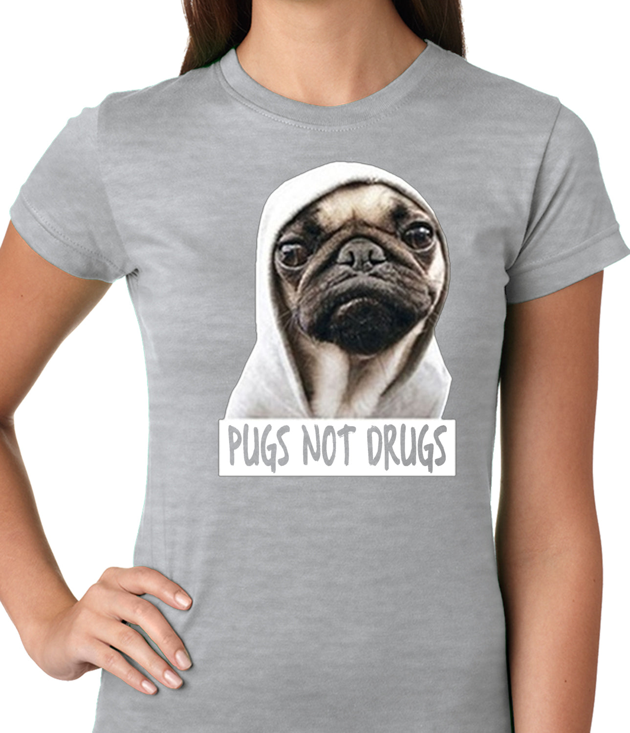 Pugs Not Drugs Girls T-shirt