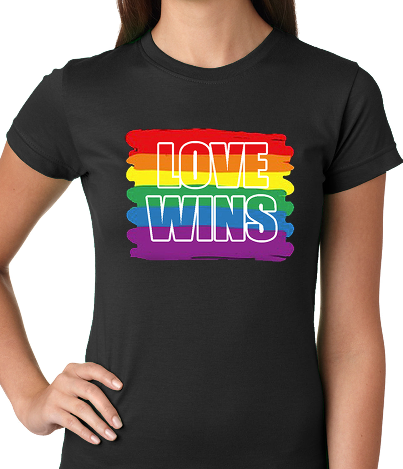 Rainbow Love Wins Gay Marriage Equality Ladies T-shirt