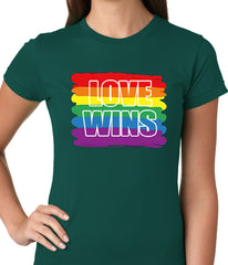 Rainbow Love Wins Gay Marriage Equality Ladies T-shirt