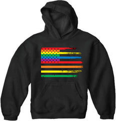 Rainbow Pride American Vintage Flag Adult Hoodie
