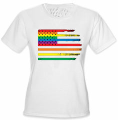 Rainbow Pride American Vintage Flag Girl's T-Shirt