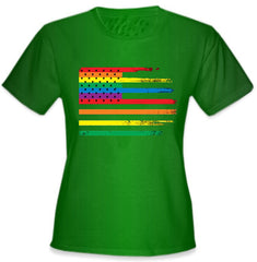 Rainbow Pride American Vintage Flag Girl's T-Shirt