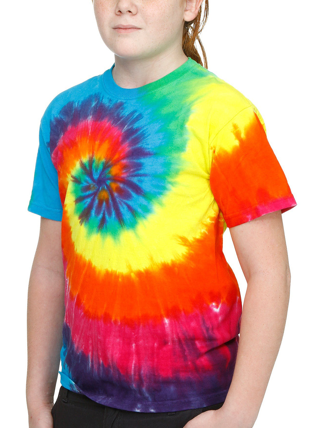 Black Rainbow Spiral Tie Dye T-Shirt