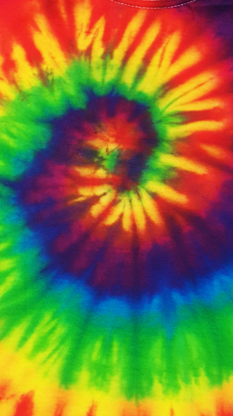 Rainbow Tie Dye Fringe Ladies T-shirt –