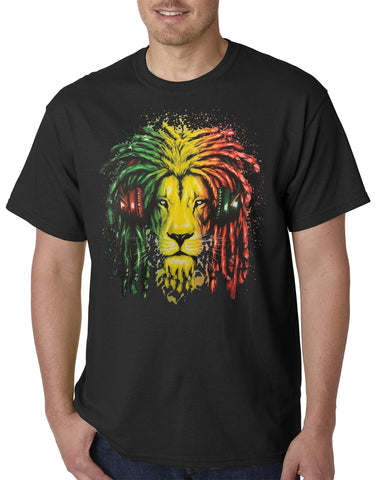 Rasta Colored Lion Mens T-shirt