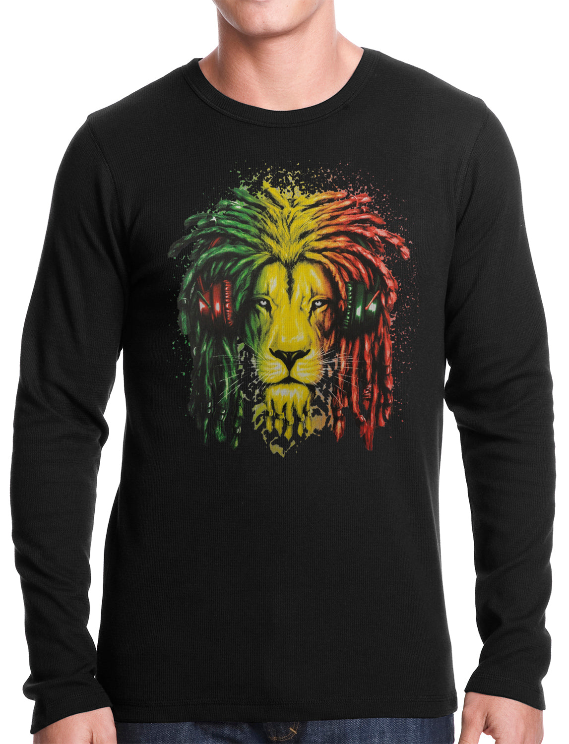 Rasta Colored Lion Thermal Shirt