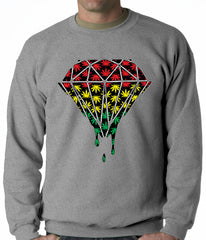 Rasta Pot Leaf Diamond Adult Crewneck