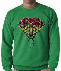 Rasta Pot Leaf Diamond Adult Crewneck