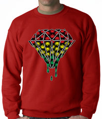 Rasta Pot Leaf Diamond Adult Crewneck
