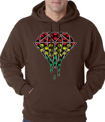 Rasta Pot Leaf Diamond Adult Hoodie