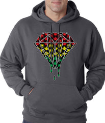 Rasta Pot Leaf Diamond Adult Hoodie