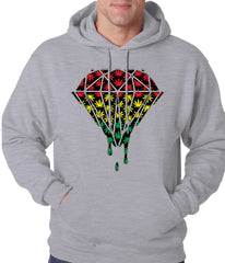 Rasta Pot Leaf Diamond Adult Hoodie