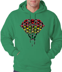 Rasta Pot Leaf Diamond Adult Hoodie