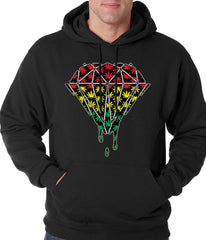 Rasta Pot Leaf Diamond Adult Hoodie