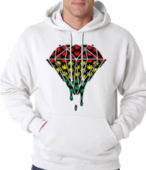 Rasta Pot Leaf Diamond Adult Hoodie