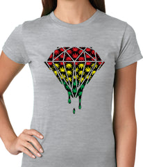 Rasta Pot Leaf Diamond Girls T-shirt