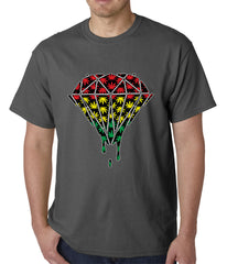 Rasta Pot Leaf Diamond Mens T-shirt