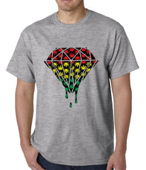 Rasta Pot Leaf Diamond Mens T-shirt