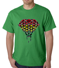 Rasta Pot Leaf Diamond Mens T-shirt