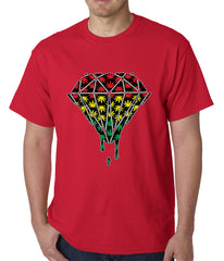 Rasta Pot Leaf Diamond Mens T-shirt