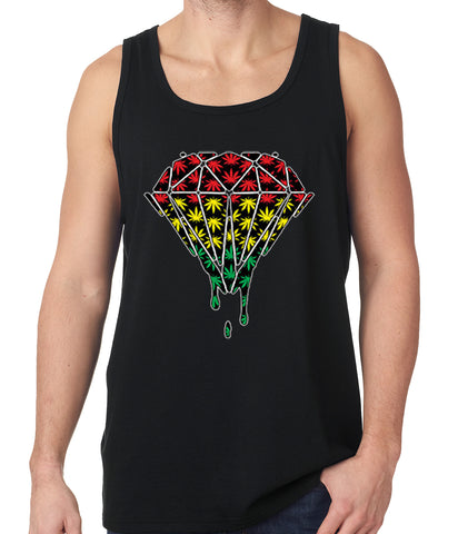 Rasta Pot Leaf Diamond Tank Top