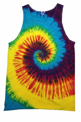 Reactive Rainbow Spiral Tie Dye Tank Top