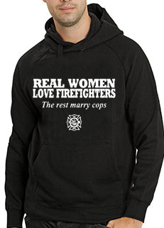 Real Women Love Firefighters  Adult Hoodie