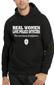 Real Women Love Police Officers Adult Hoodie