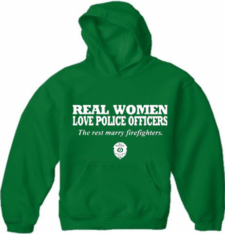 Real Women Love Police Officers Adult Hoodie