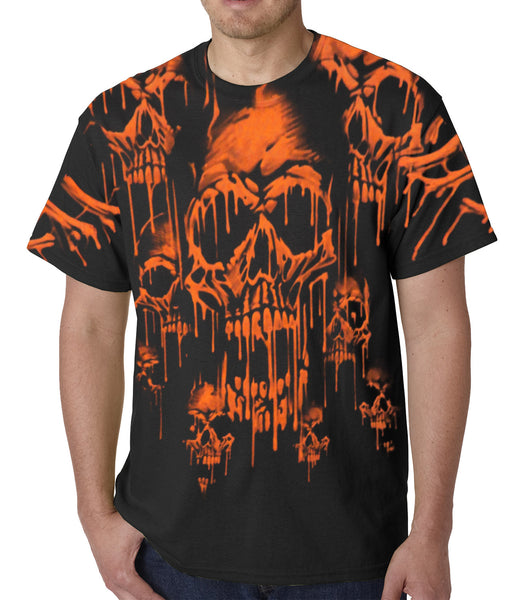 Red Skulls Acid Rain Mens T-shirt –
