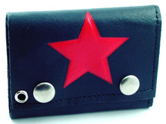 Red Star Genuine Leather Chain Wallet