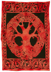 Red Tie Dye Celtic Tree Tapestry