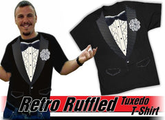Tuxedo Tees - Retro Ruffled Tuxedo T-Shirt