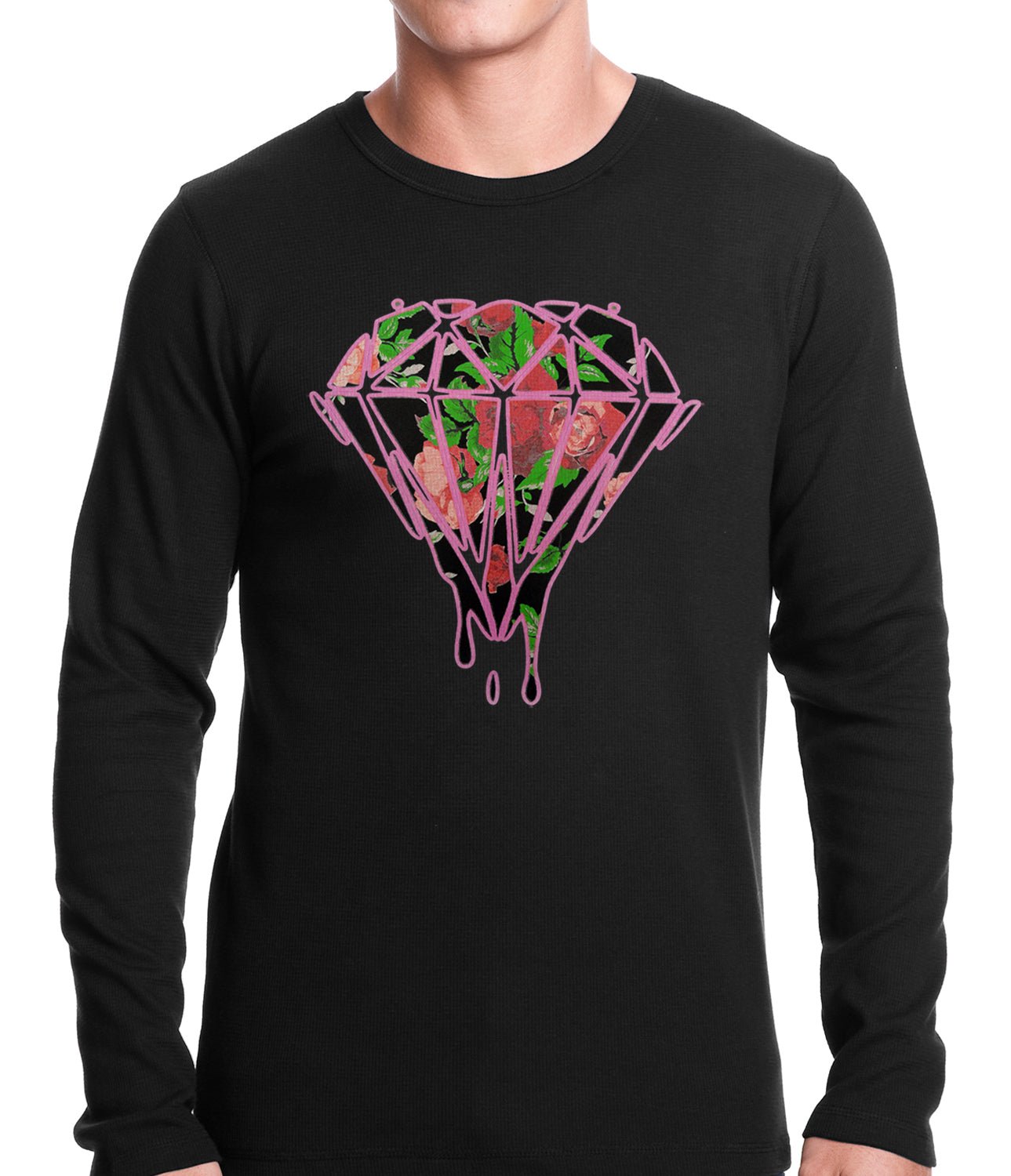 Roses Dripping Diamond Thermal Shirt