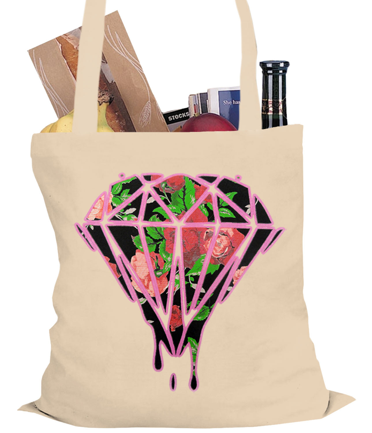 Roses Dripping Diamond Tote Bag