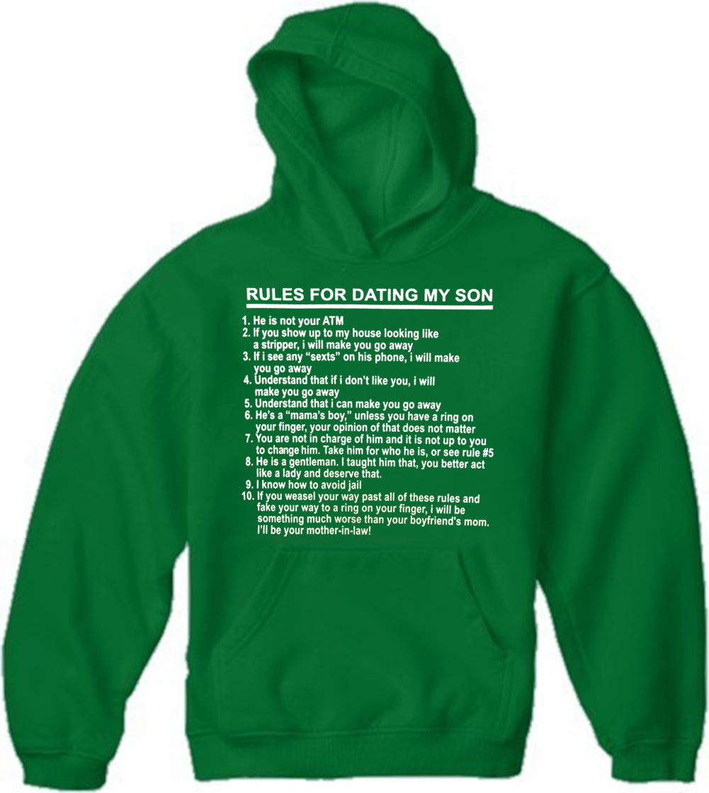 Rules For Dating My Son Adult Hoodie