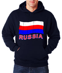 Russia Vintage Flag Adult Hoodie