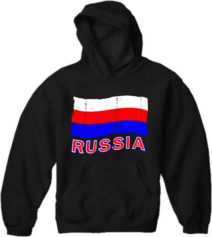 Russia Vintage Flag Adult Hoodie