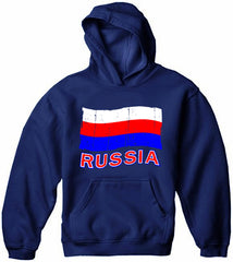 Russia Vintage Flag Adult Hoodie