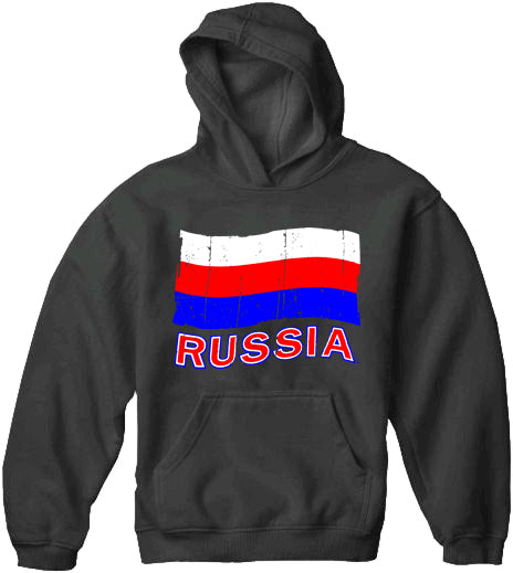 Russia Vintage Flag Adult Hoodie