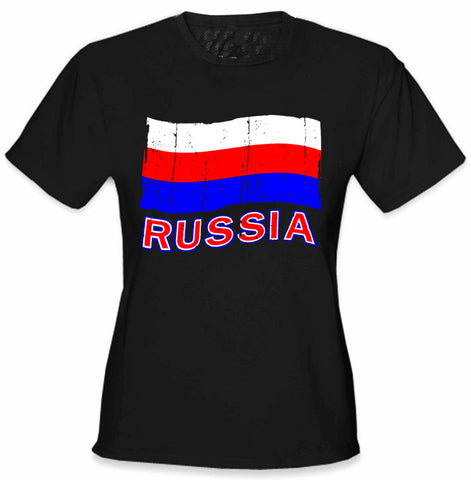 Russia Vintage Flag Girl's T-Shirt