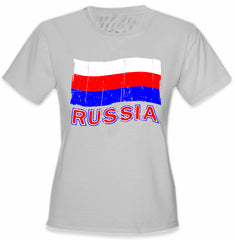 Russia Vintage Flag Girl's T-Shirt