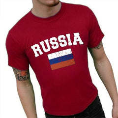 Russia Vintage Flag International Mens T-Shirt